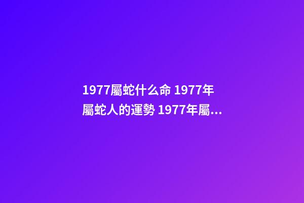 1977屬蛇什么命 1977年屬蛇人的運勢 1977年屬蛇人的一生運勢-第1張-觀點-玄機派